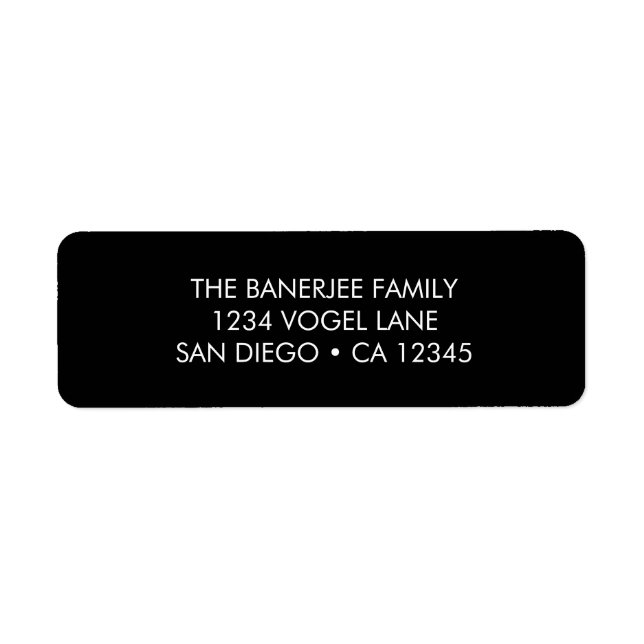 Return Address Label in Black (Front)