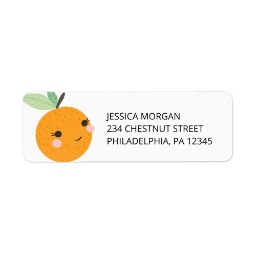 Return Address Label Little Cutie Citrus