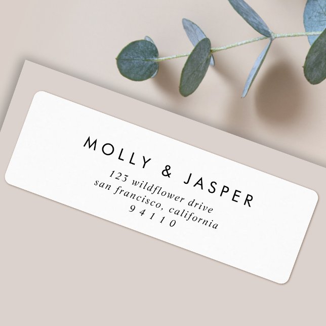 Return Address Label | Minimal Mailing Stickers (An elegant simple white address label perfect for couples, weddings or everyday mail)