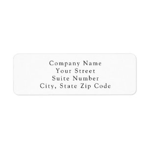 Return Address Label Minimal Simple Elegant White