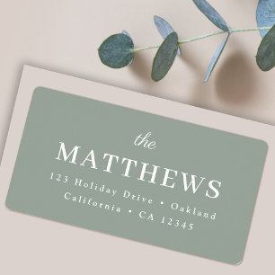 Return Address Label Modern Minimal Sage Green