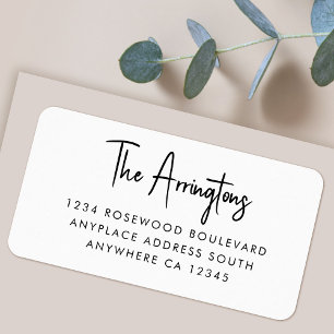 Return Address Label Modern Minimalist Mailing