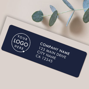 Return Address Label   Navy Blue Business Stickers