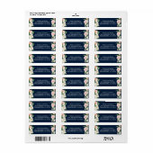 Return Address Label Navy Blue Gold Blush (Full Sheet)