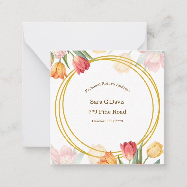 Return Address Label Note Card (Front)