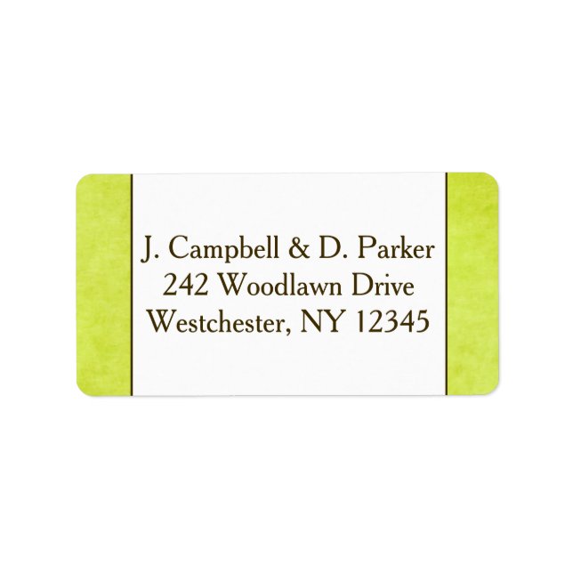 Return Address Label | Pear Green and Brown (Front)