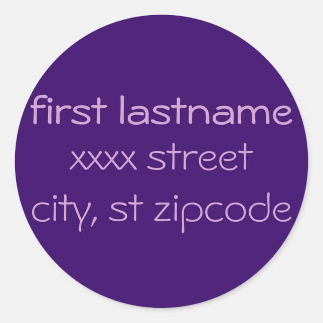 return address label - personalize (Front)