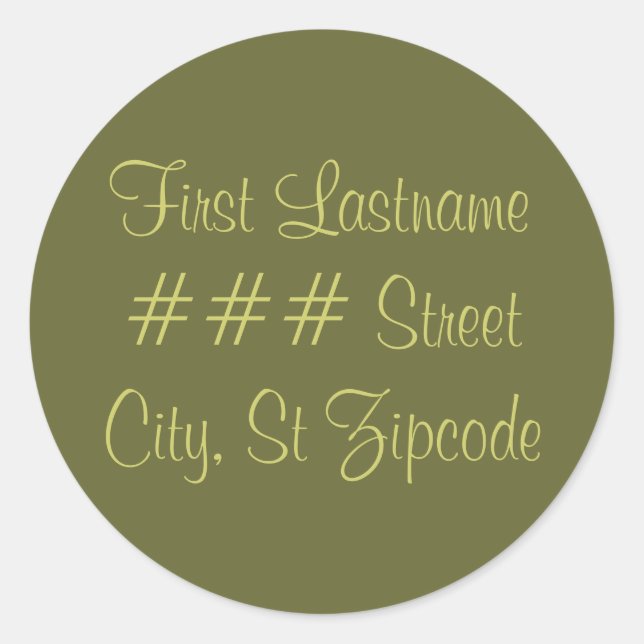 return address label - personalize (Front)