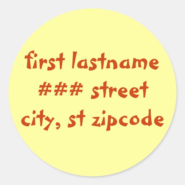 return address label - personalize (Front)