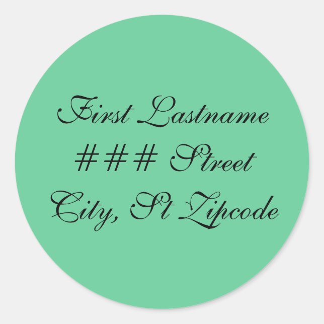 return address label - personalize (Front)