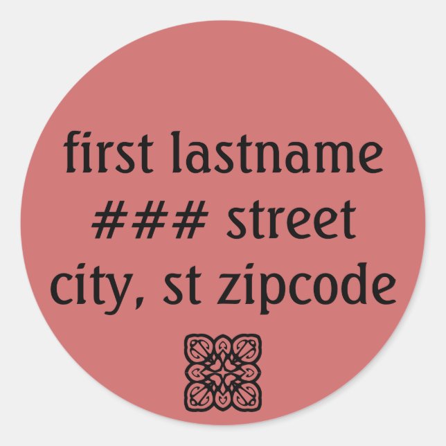 return address label - personalize info (Front)