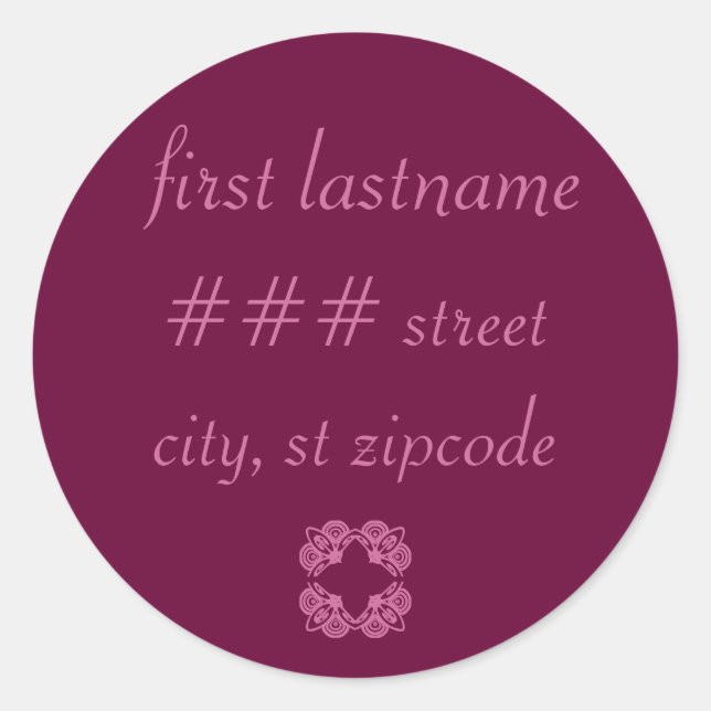 return address label - personalize info (Front)