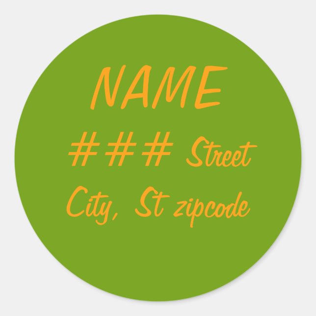 return address label - personalize info (Front)