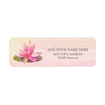 Return Address Label : Pink Lotus by TINYLOTUS at Zazzle