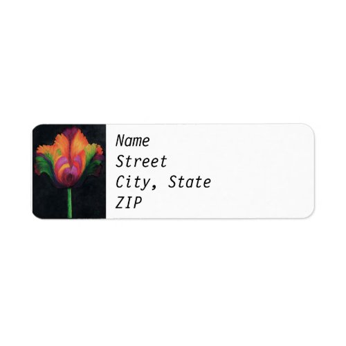 Return Address Label _ Rainbow Parrot Tulip