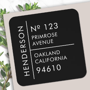 Return Address Label Roll Black Mailing Sticker