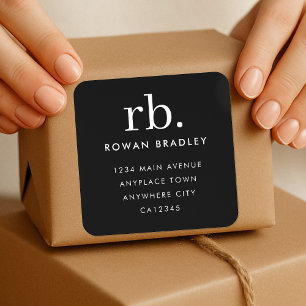 Return Address Label Roll   Black Mailing Sticker