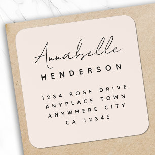 Return Address Label Roll Blush Pink Stickers