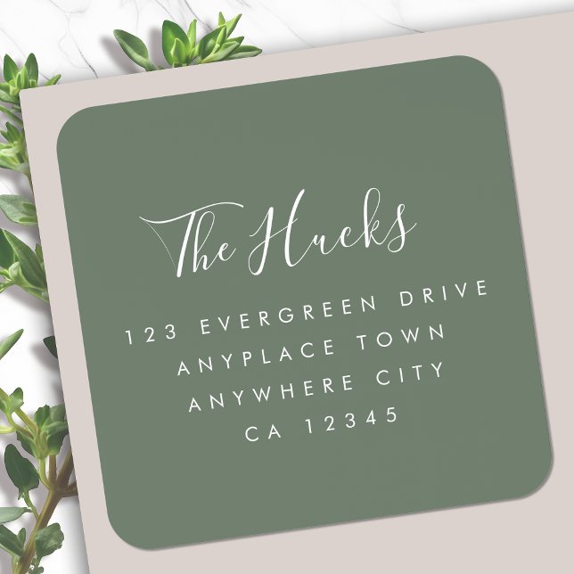 Return Address Label Roll | Bulk Mailing Sticker (Sophisticated square return address labels for everyday mail, special occasion or seasonal mailing)