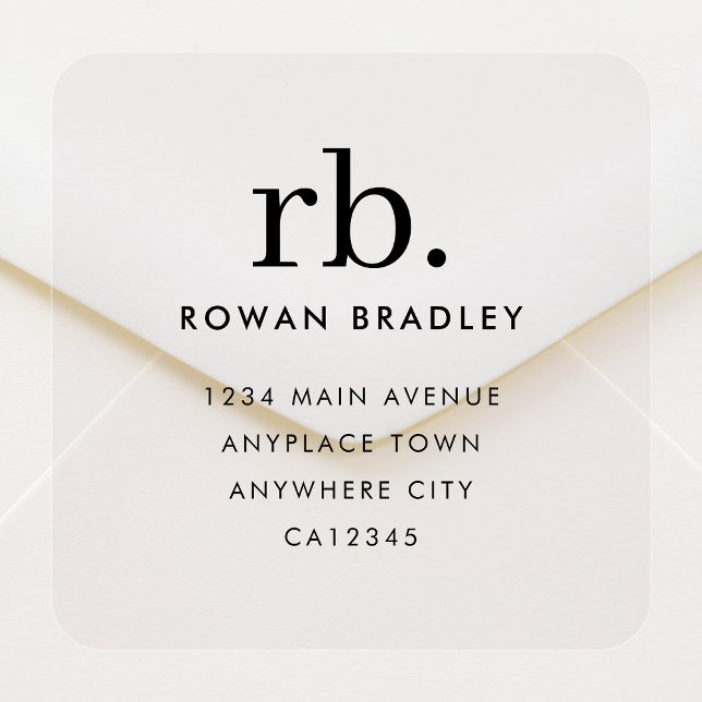 Return Address Label Roll | Clear Mailing Sticker (Square transparent return address sticker labels for everyday, special occasions & seasonal mail)