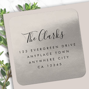 Return Address Label Roll Metallic Mail Sticker