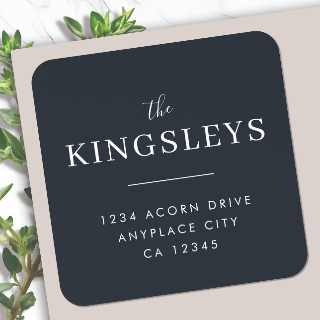 Return Address Label Roll | Modern Mailing Sticker (Trendy square return address labels for everyday mail, special occasions or seasonal mailing)