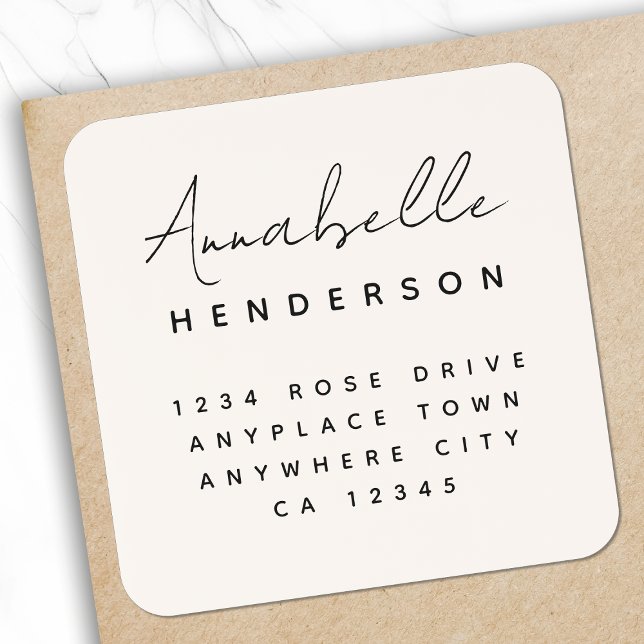 Return Address Label Roll | Neutral Ivory Stickers (Elegant pre-addressed seals for envelopes, packages & personalized mail)