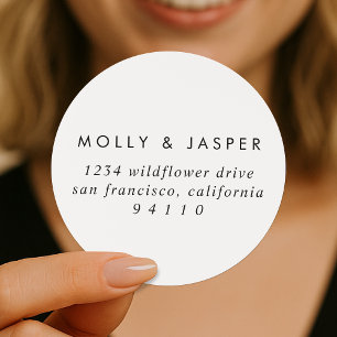 Return Address Label Roll   Round Mailing Stickers