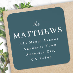 Return Address Label Roll   Teal Mail Stickers 