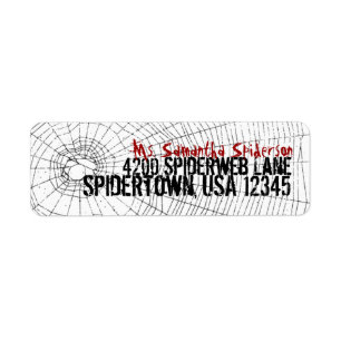 Return Address Label, Spiderweb, Halloween Party Label