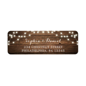 Return Address Label String Lights Rustic Country