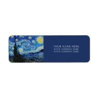 RETURN ADDRESS LABEL : VAN GOGH : "STARRY NIGHT" 
