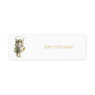 RETURN ADDRESS LABEL: VINTAGE CHRISTMAS ANGEL LABEL