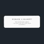 Return Address Label Wedding<br><div class="desc">Perfect for the minimalist modern couple, these labels feature clean, bold typography that adds a stylish and timeless look to your invitations. Crafted with a focus on simplicity and elegance, the crisp black text on a pure white background ensures your wedding details stand out. Ideal for black tie events or...</div>