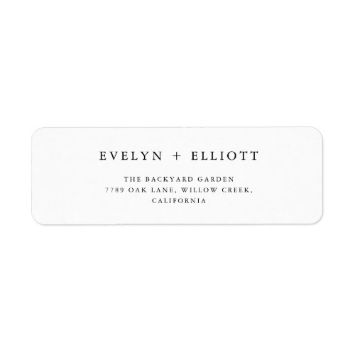 Return Address Label Wedding 