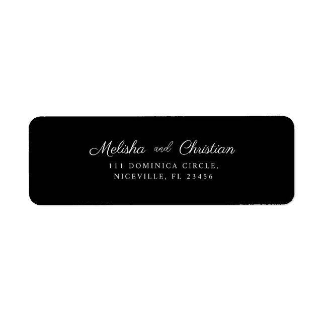 Return Address Label Wedding. (Front)