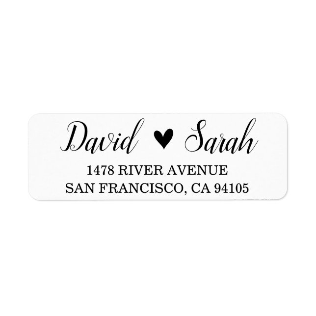 Return Address Label Wedding Save The Date Heart (Front)