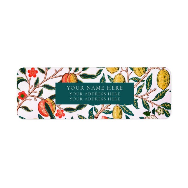 RETURN ADDRESS LABEL : WILLIAM MORRIS : APPLE (Front)