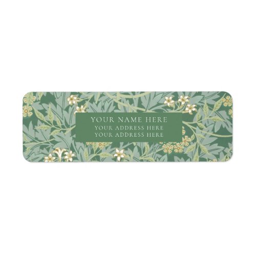 RETURN ADDRESS LABEL  WILLIAM MORRIS  JASMINE