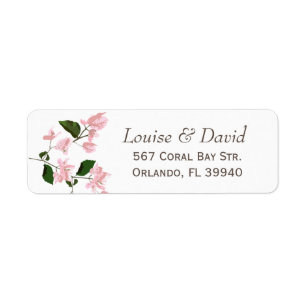 Return Address Label with Bougainvillea Flowers
