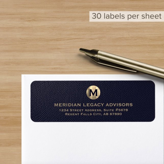 Return Address Label with Business Monogram Emblem (Creator Uploaded)