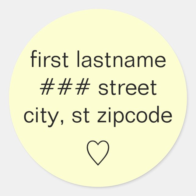 return address label with heart - personalize info (Front)