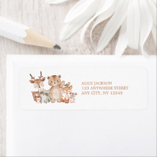Return Address Label Woodland Animals