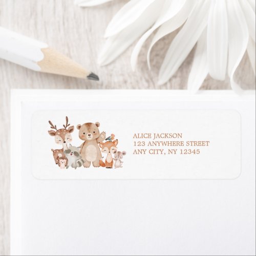 Return Address Label Woodland Animals