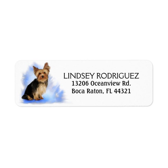 Return Address Label - Yorkie Yorkshire Terrier (Front)
