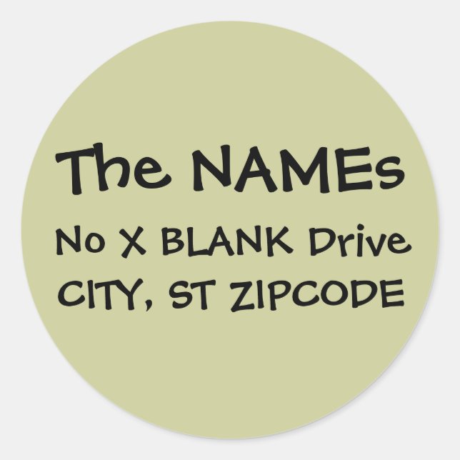 return address labels (Front)