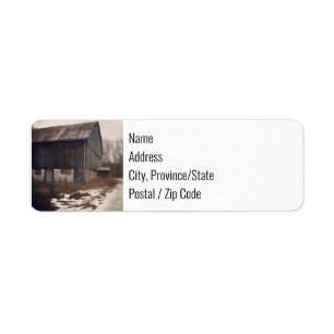 Return Address Labels - Barn in Winter