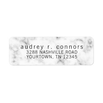 Return Address Labels - Black And White Marble by autumnandpine at Zazzle