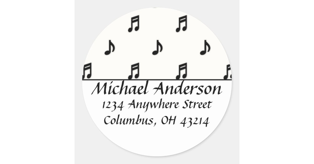 Return Address Labels :: Black Music Notes | Zazzle