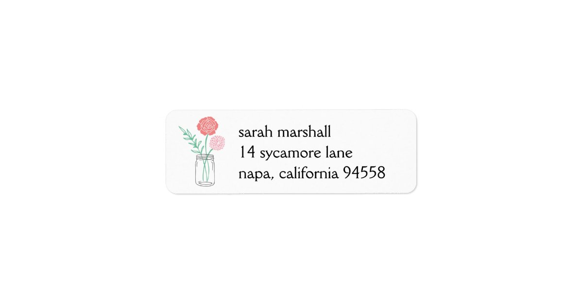 Return Address Labels | Botanical Mason Jar | Zazzle